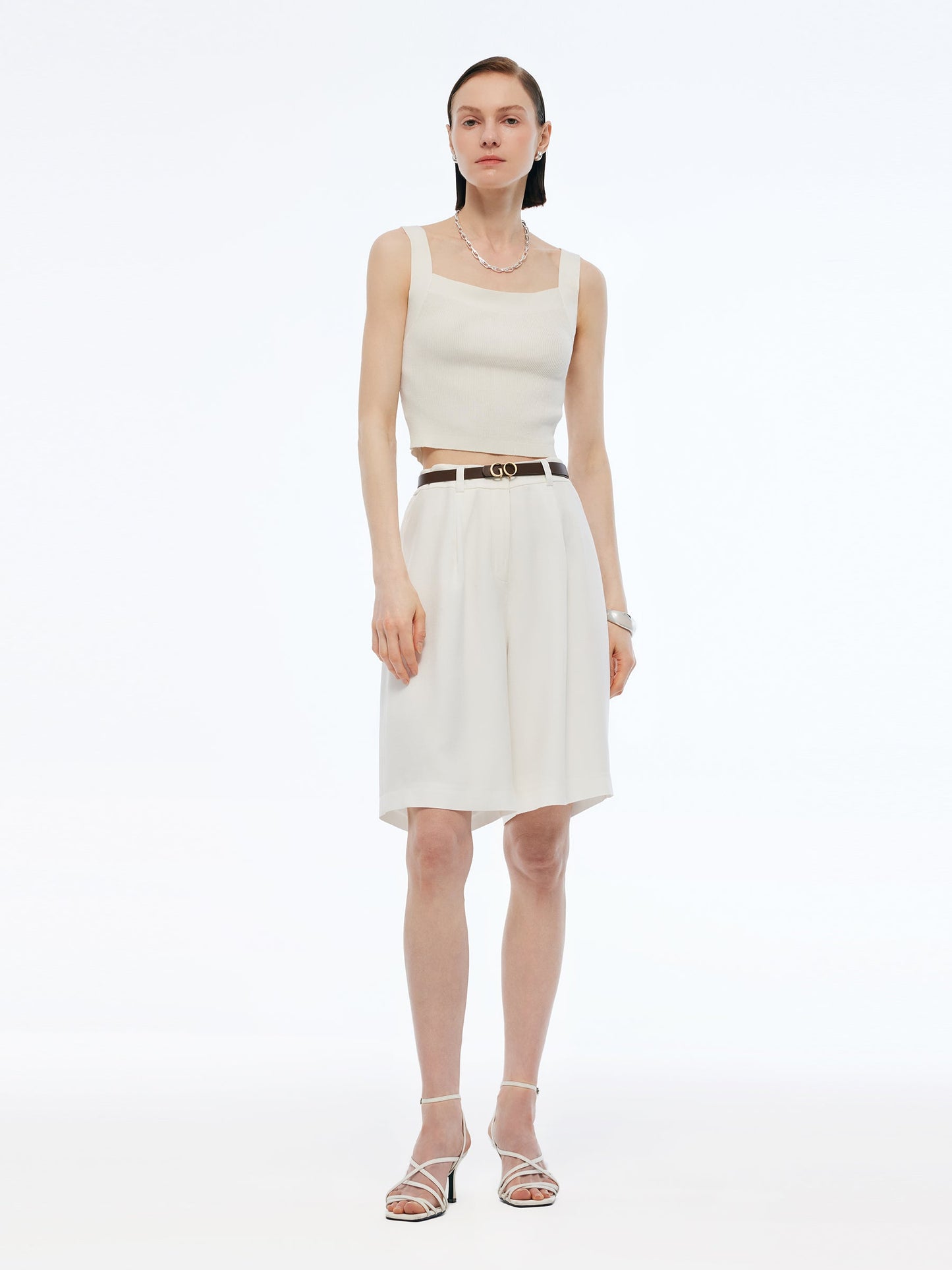 100% Acetate Women Knee Length Shorts