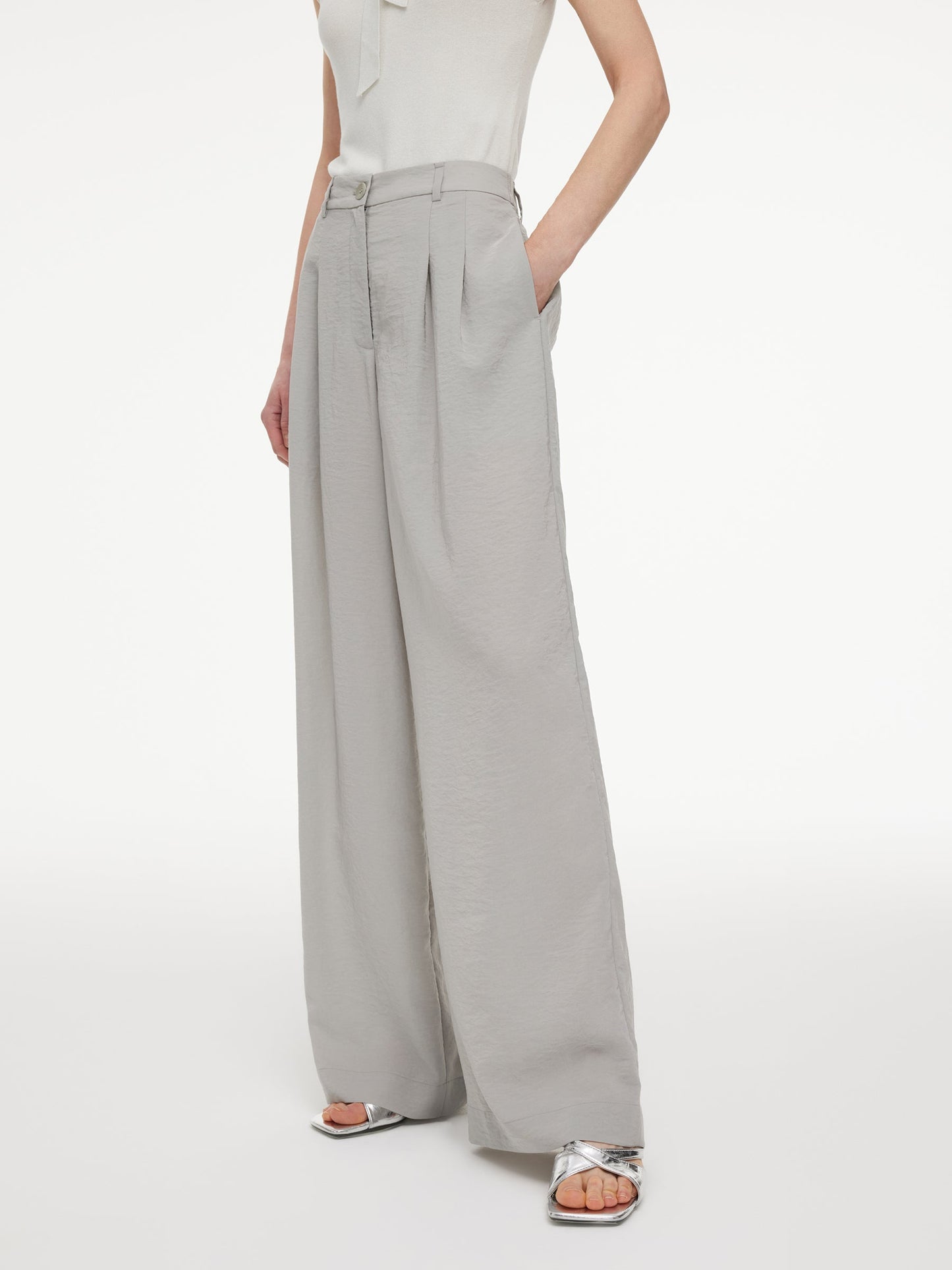 Triacetate Blend Women Straight Leg Pants