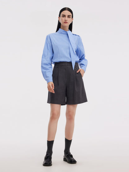 Wool Blend Women A-Line Shorts