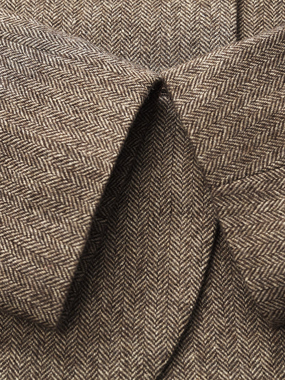 Washable Wool Double-Breasted Jacket And Skirt Two-Piece Set