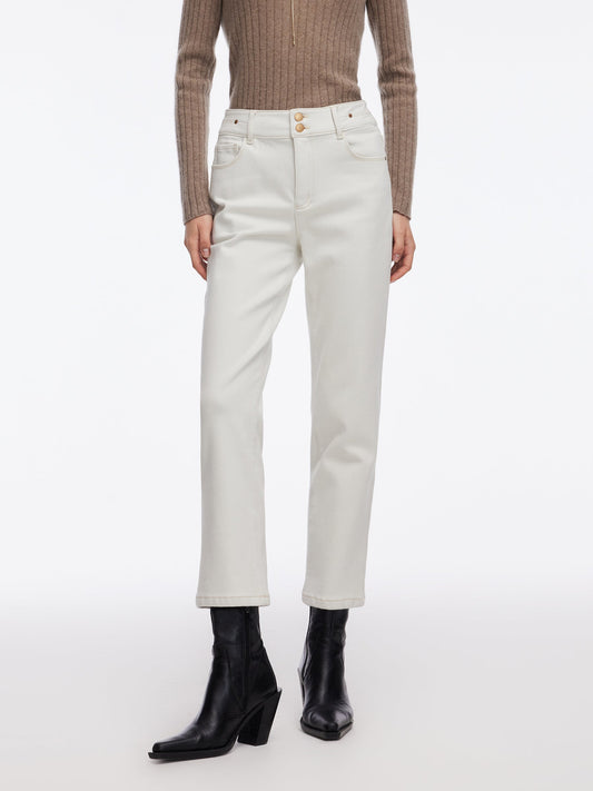 Denim Fleece Lined Women Ankle Length Jeans