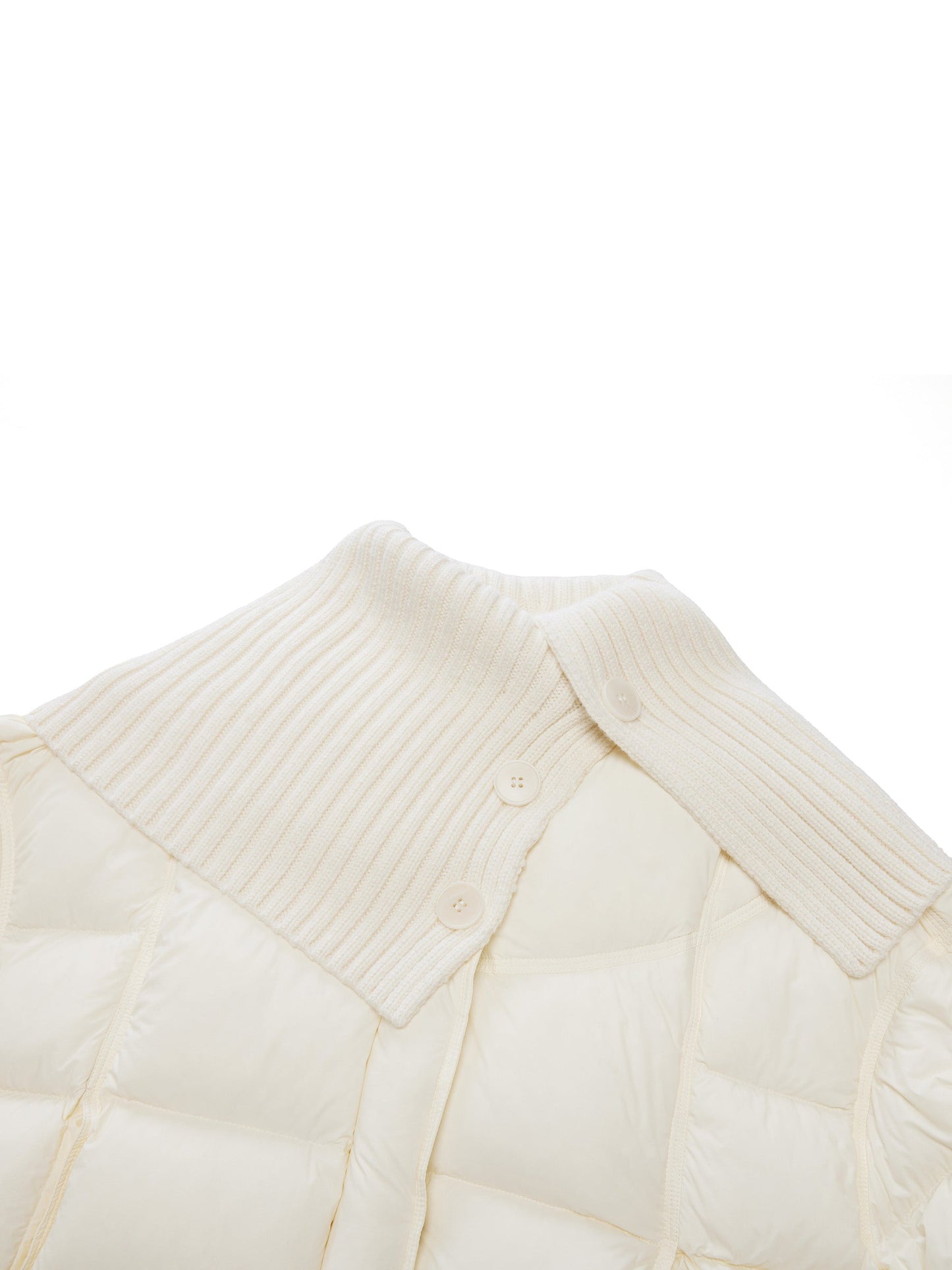 Cocoon Knitted Convertible Collar Goose Down Jacket