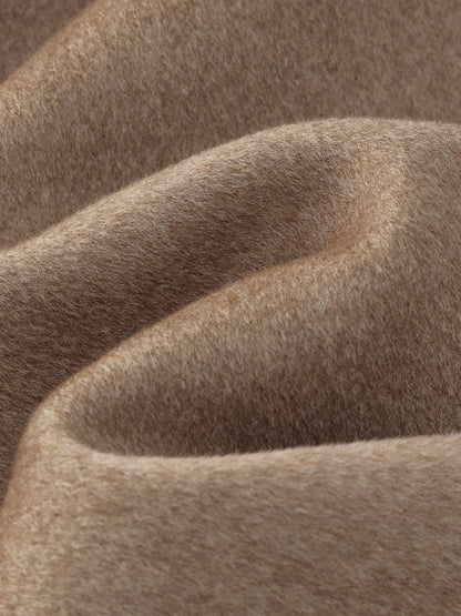 Cashmere Wool Blend Double-Faced Scarf Collar Women Coat