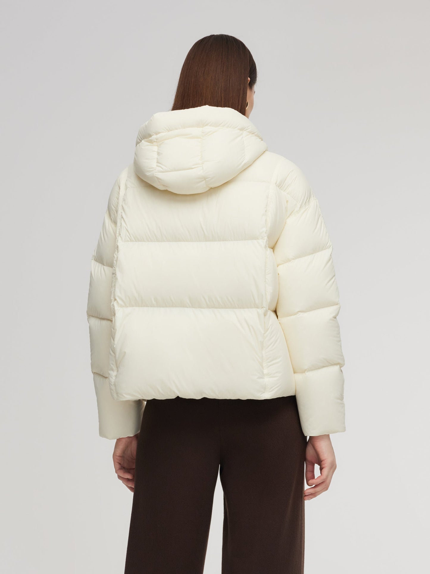 Lightweight Drawstring Hem Hooded Goose Down Jacket