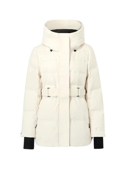 Hooded Gathered Waist Short Goose Down Garment