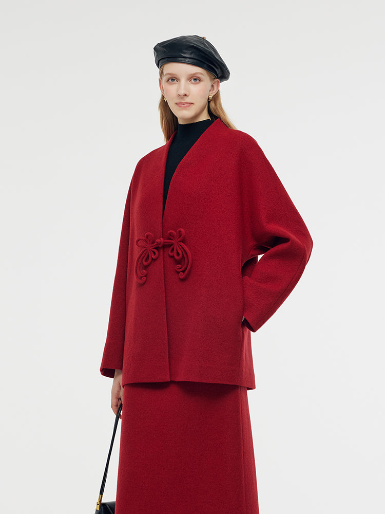 100% Wool New Chinese-Style Women Coat