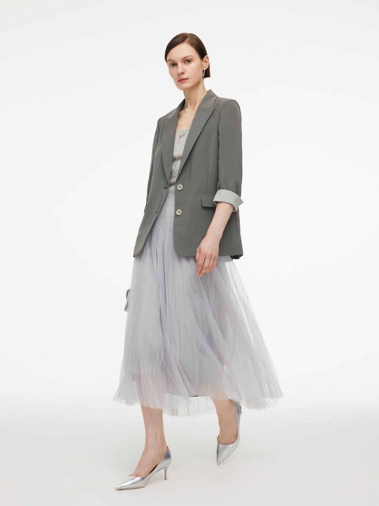 Triacetate Blend H-Line Women Blazer