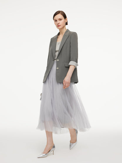 Triacetate Blend H-Line Women Blazer