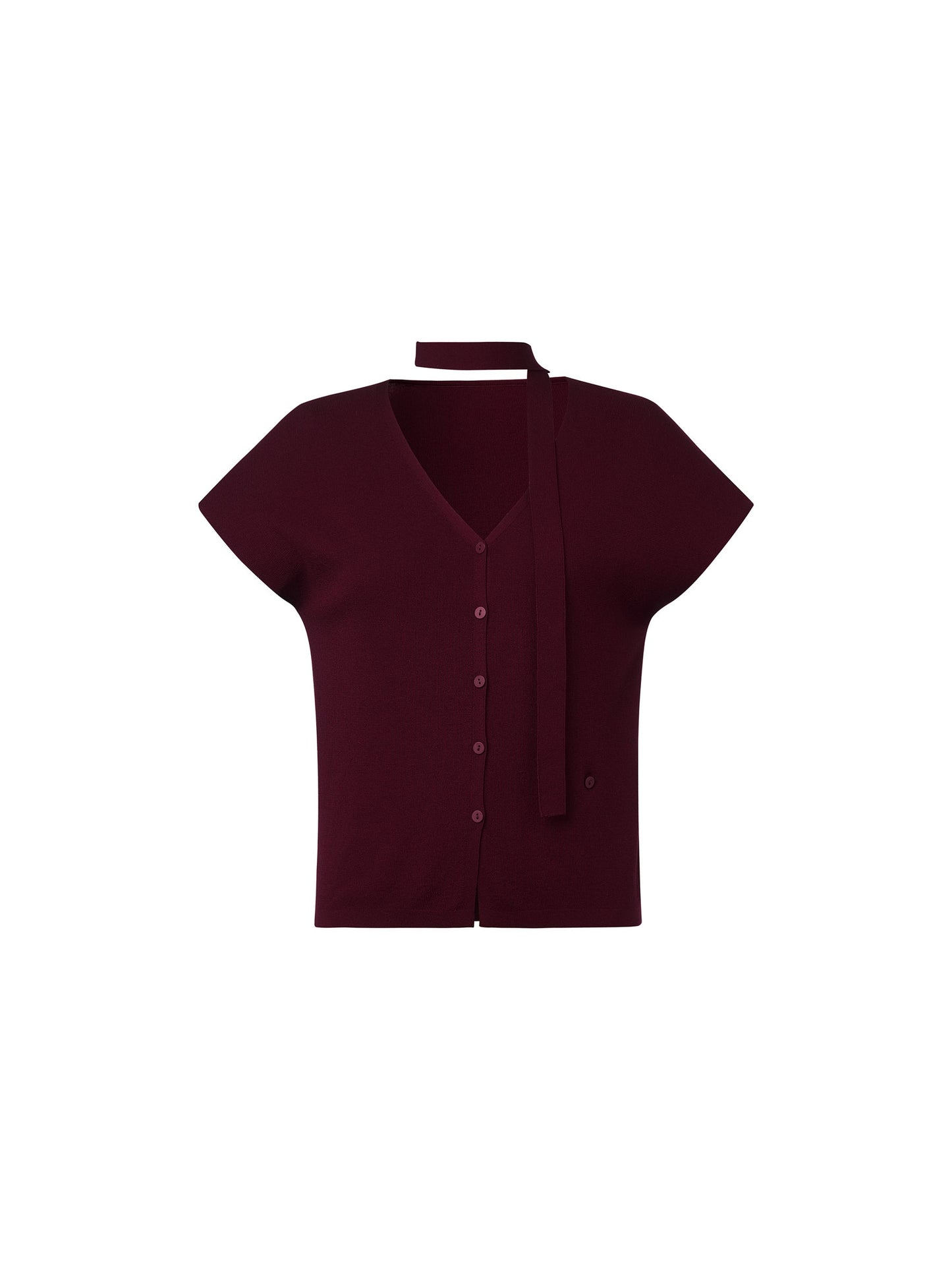 Lyocell Blend V-Neck Women Cardigan With Ribbon