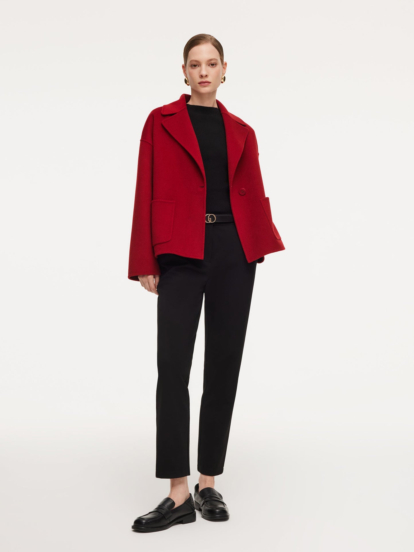 Cashmere Wool Blend Double-Faced Women Coat