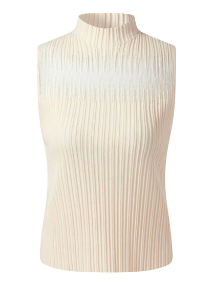 Tencel Blend Women Mock Neck Knit Tank Top