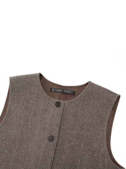 Washable Wool Blazer And Sleeveless Mini Dress Two-Piece Set