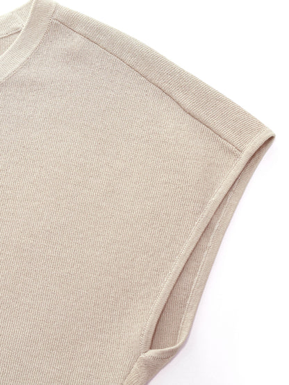Lyocell Blend Side Drawstring Women Asymmetric Knit Top