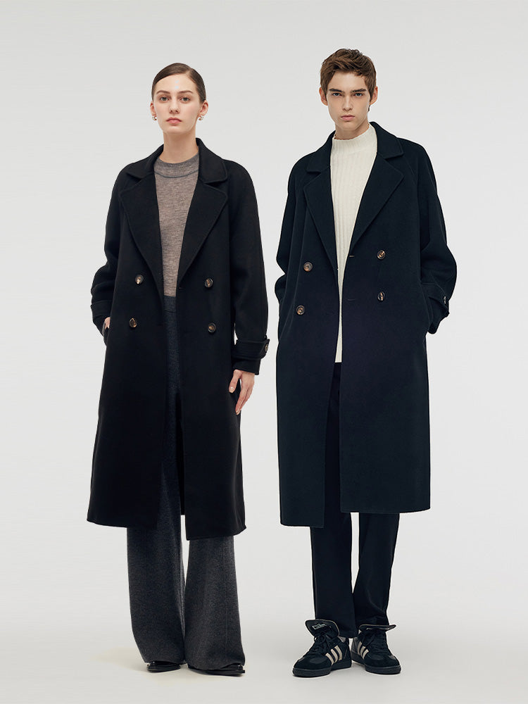 Cashmere And Wool Unisex Wrap Coat