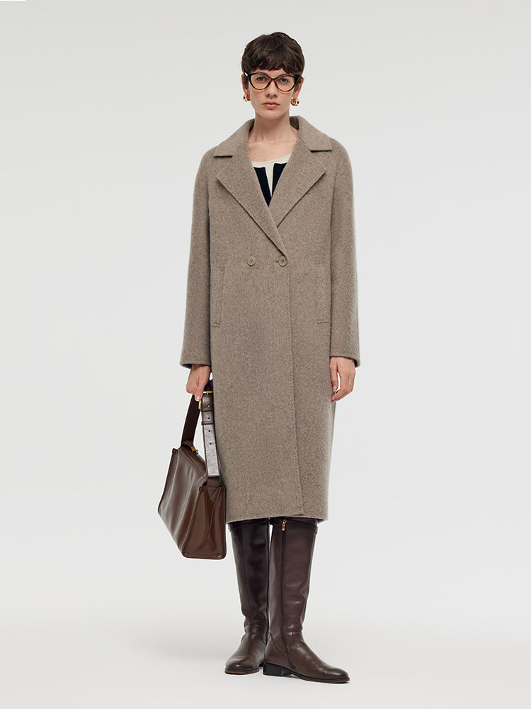 Wool Alpaca Lapel Women Coat
