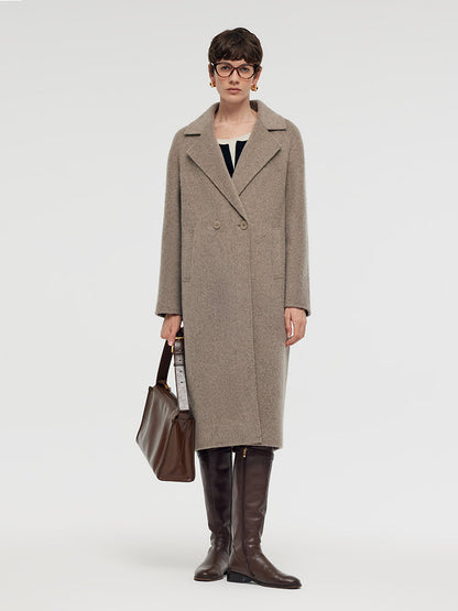 Wool Alpaca Lapel Women Coat