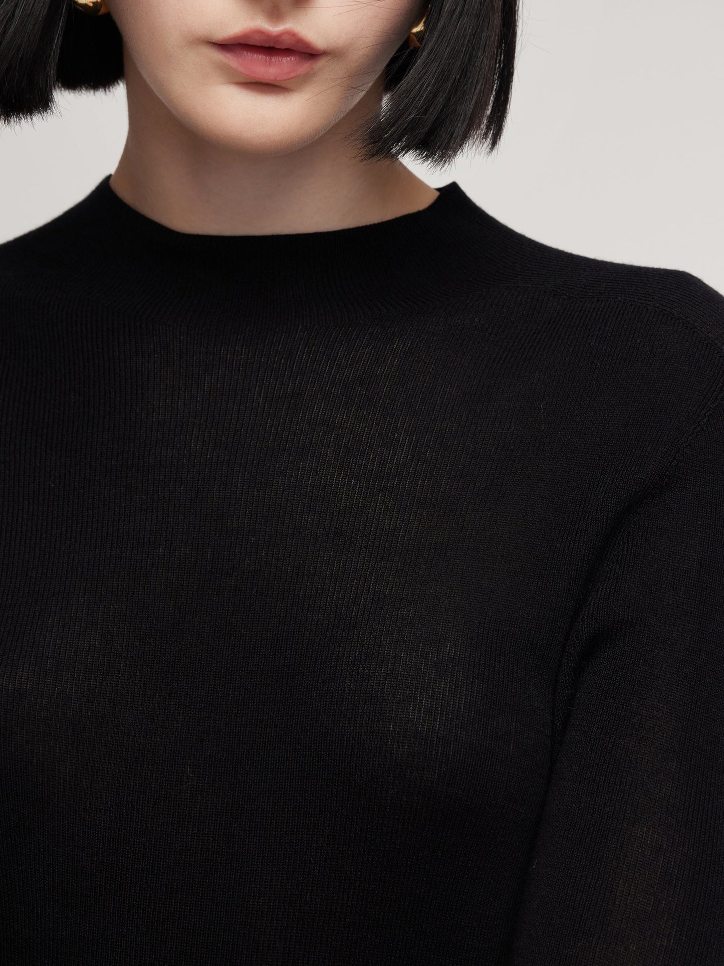Cashmere Mulberry Silk Tencel Blend Women Knit Top