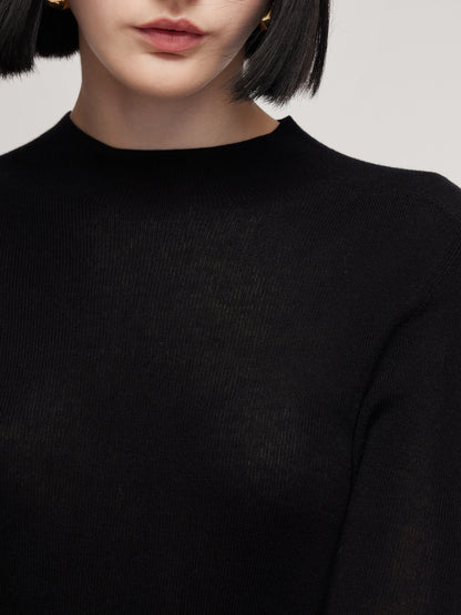 Cashmere Mulberry Silk Tencel Blend Women Knit Top