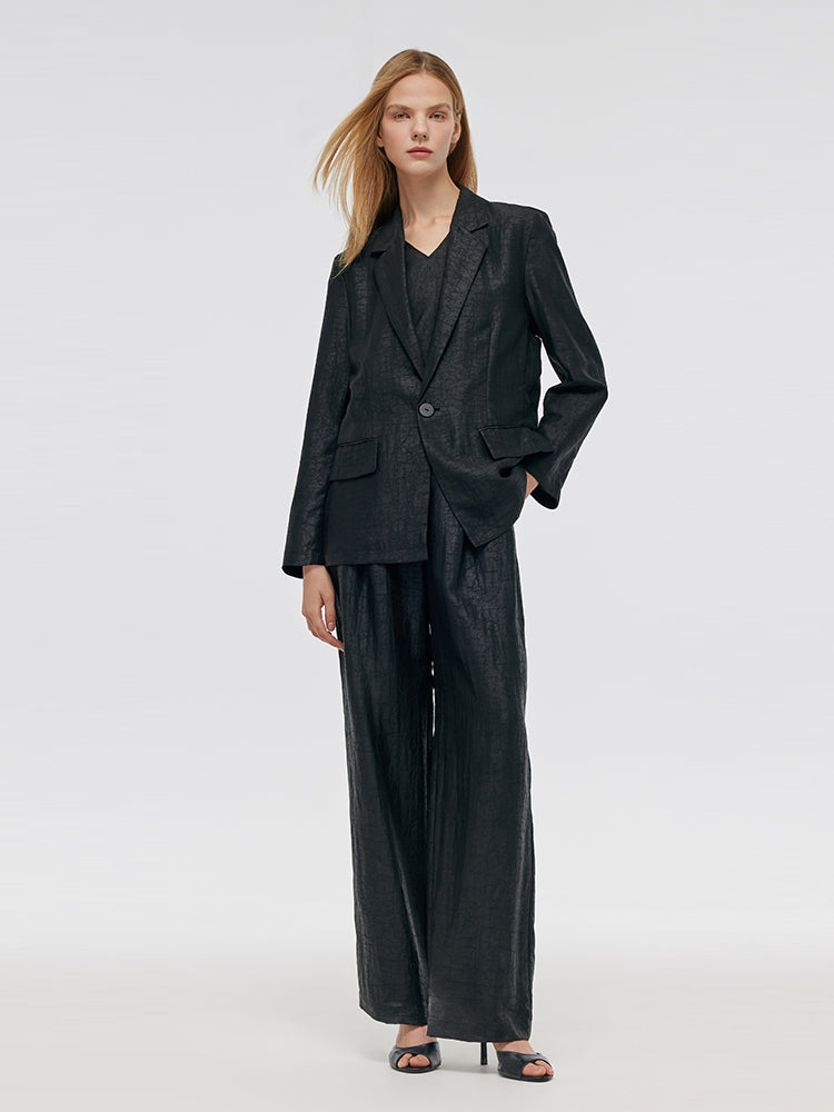 Xiang Yun Silk One-Button Unisex Blazer