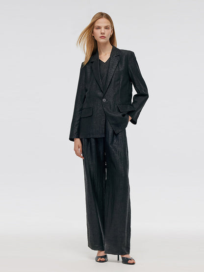 Xiang Yun Silk One-Button Unisex Blazer