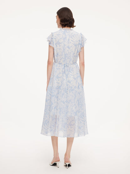 10MM Mulberry Silk Floral Print Women Maxi Dress