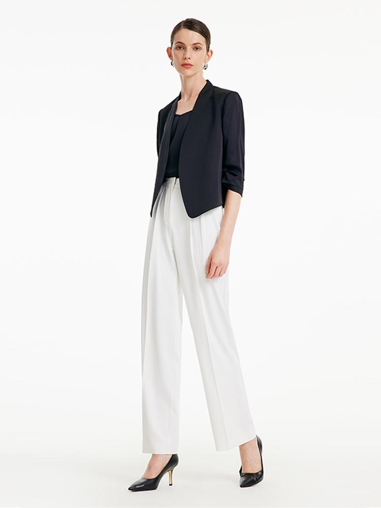 White Wide Leg Suit Pants
