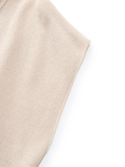 Pre-Order Silky Scarf Neck Knit Top And Acetate Blend Skirt Two-Piece Set