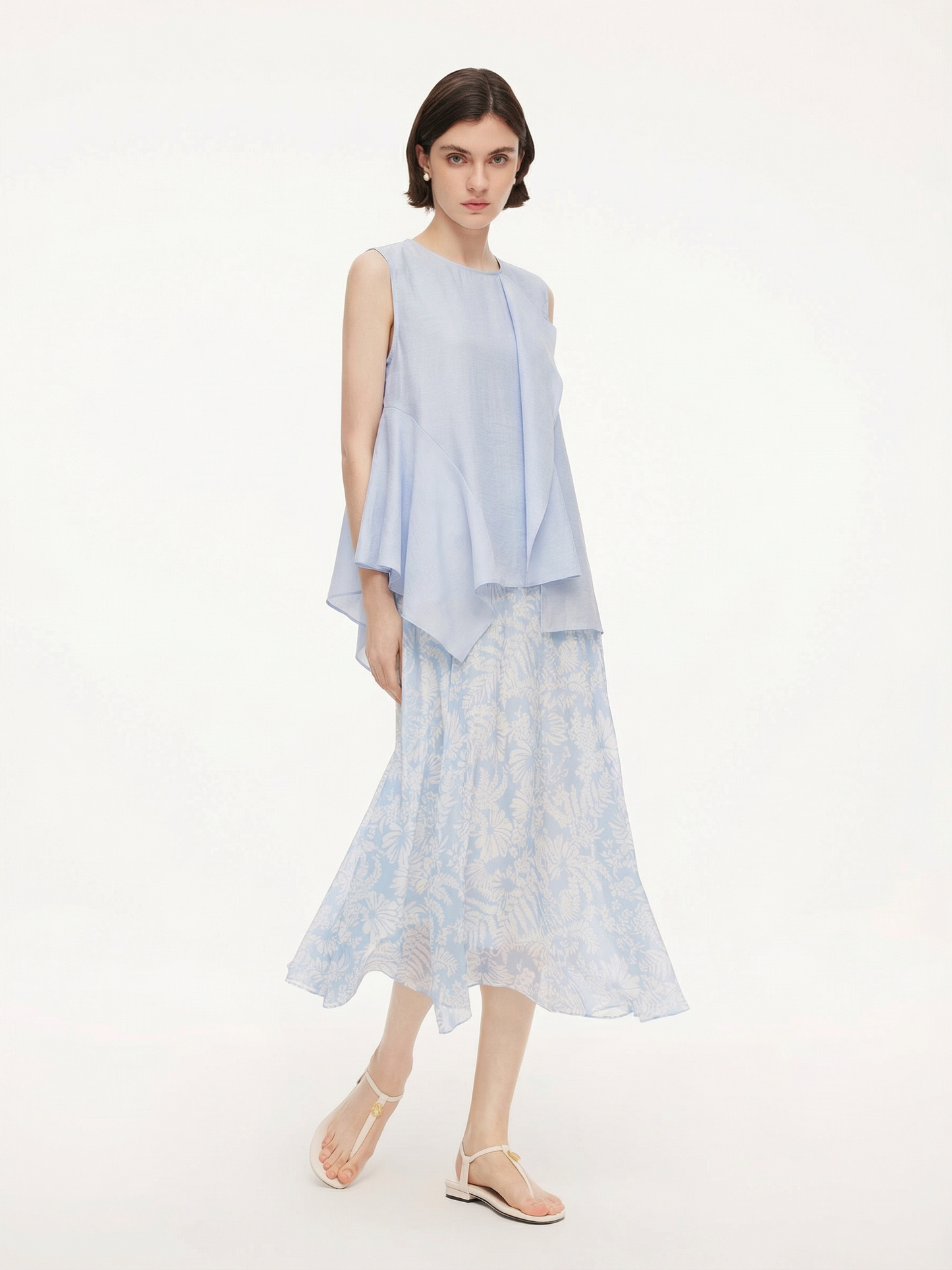 10MM Mulberry Silk Floral Print Women Skirt With Scrunchie