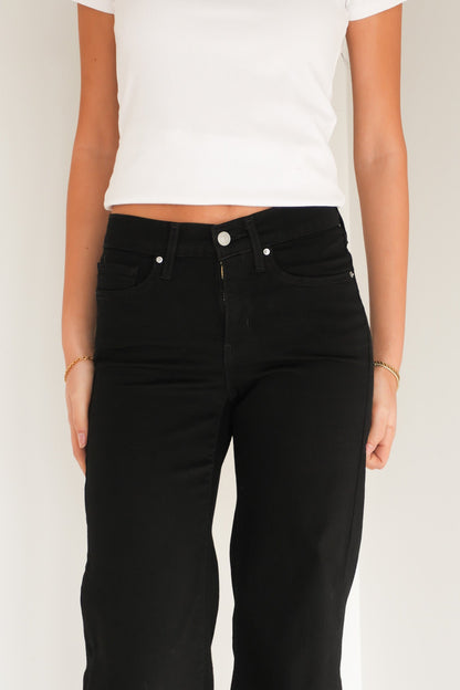 318 Shaping Wide Leg Jean Soft Black