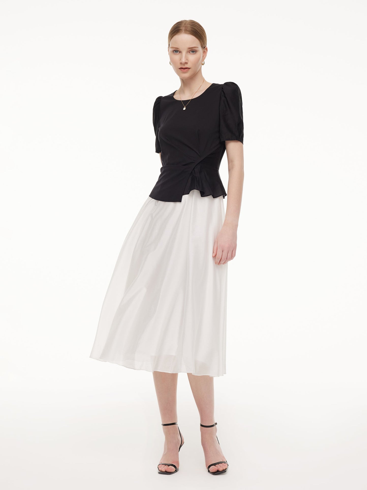 Tencel Blend Color Block Women Patchwork Maxi Dress