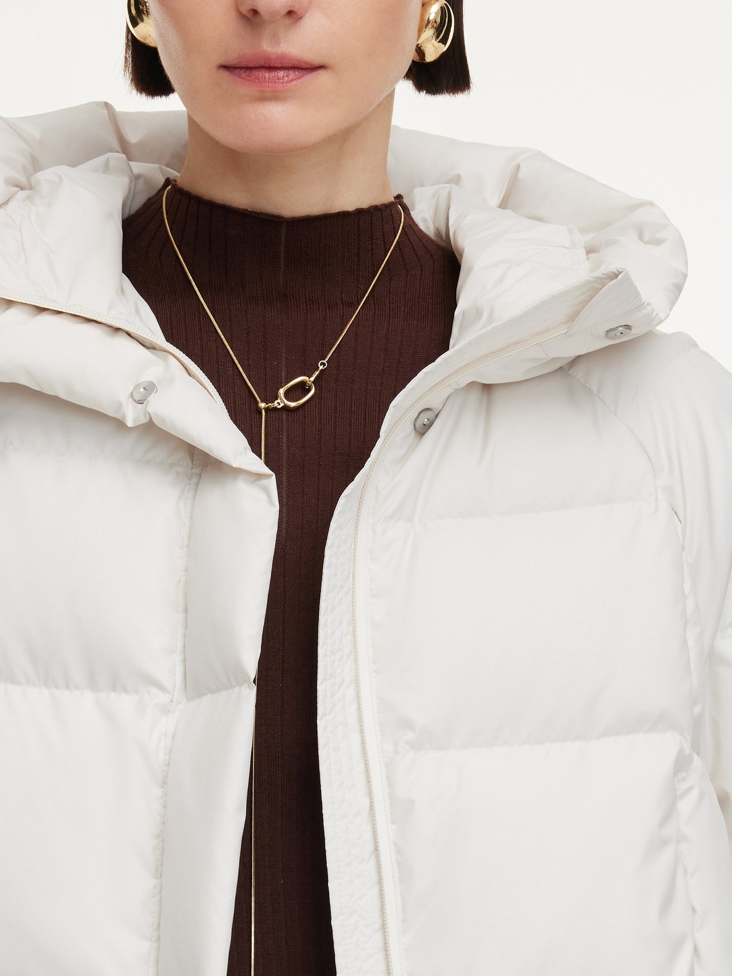 Hooded Zip-Up Goose Down Jacket