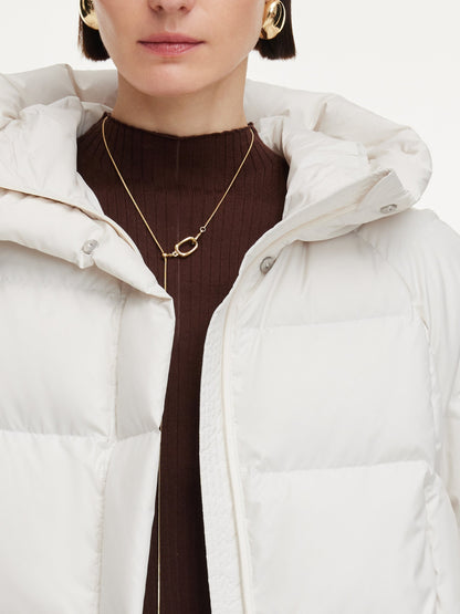 Hooded Zip-Up Goose Down Jacket
