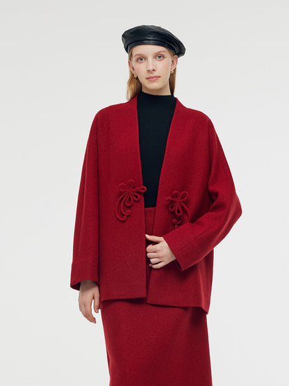 100% Wool New Chinese-Style Women Coat