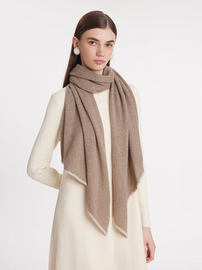 Contrast Trim Asymmectrical Cashmere Scarf