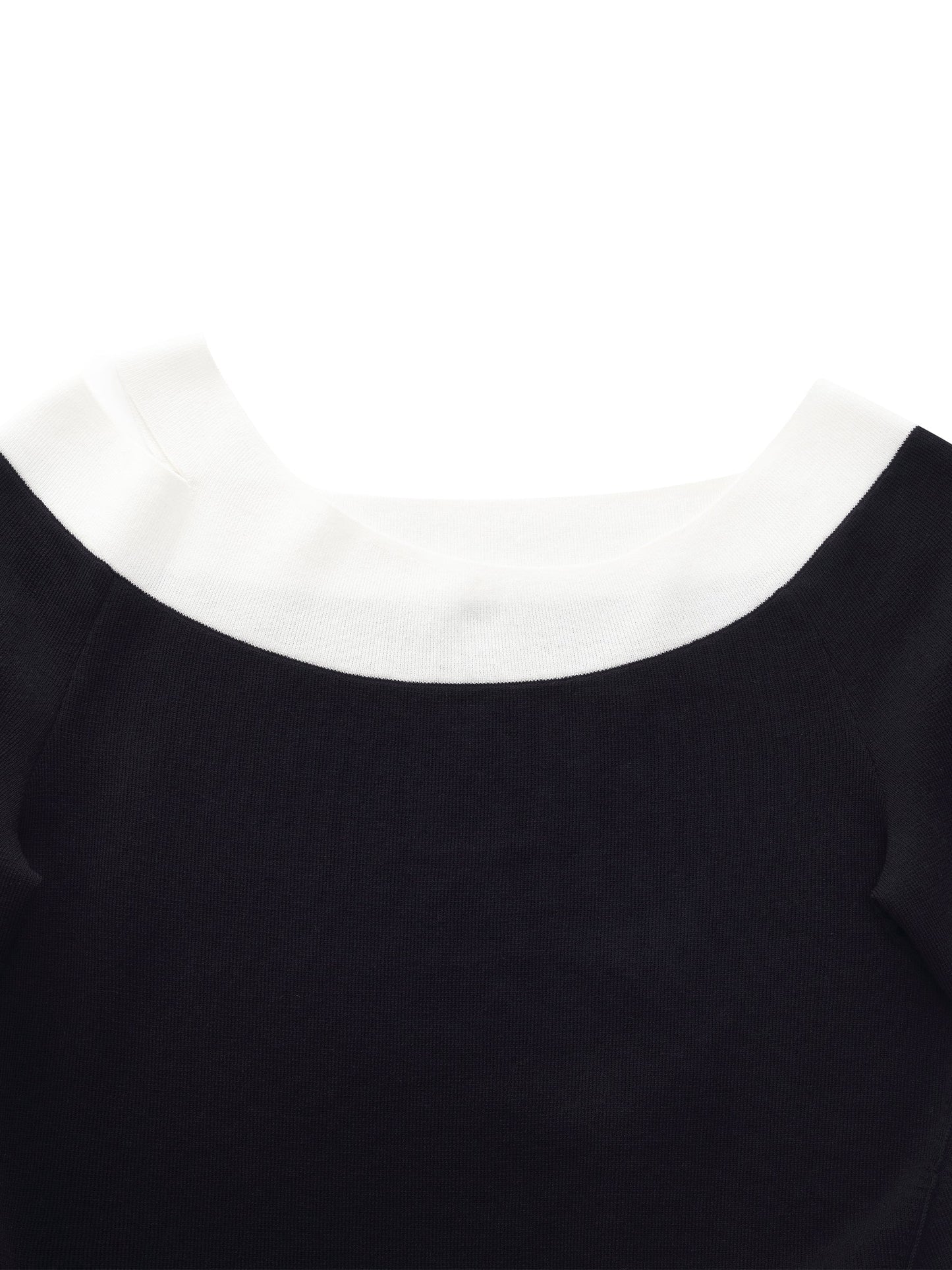 Tencel Blend Color Block Women Cut-Out Knit Top
