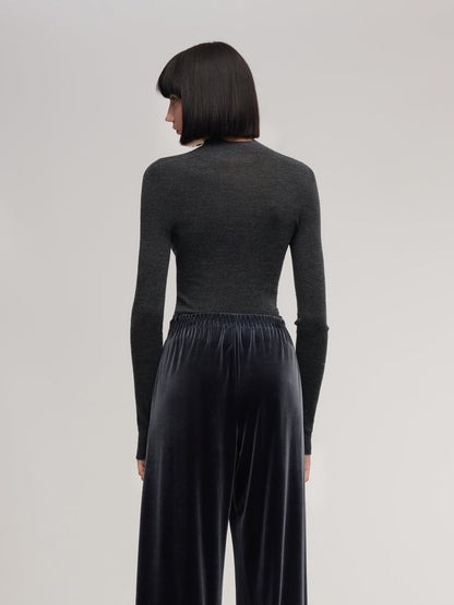Cashmere Mulberry Silk Tencel Blend Women Knit Top