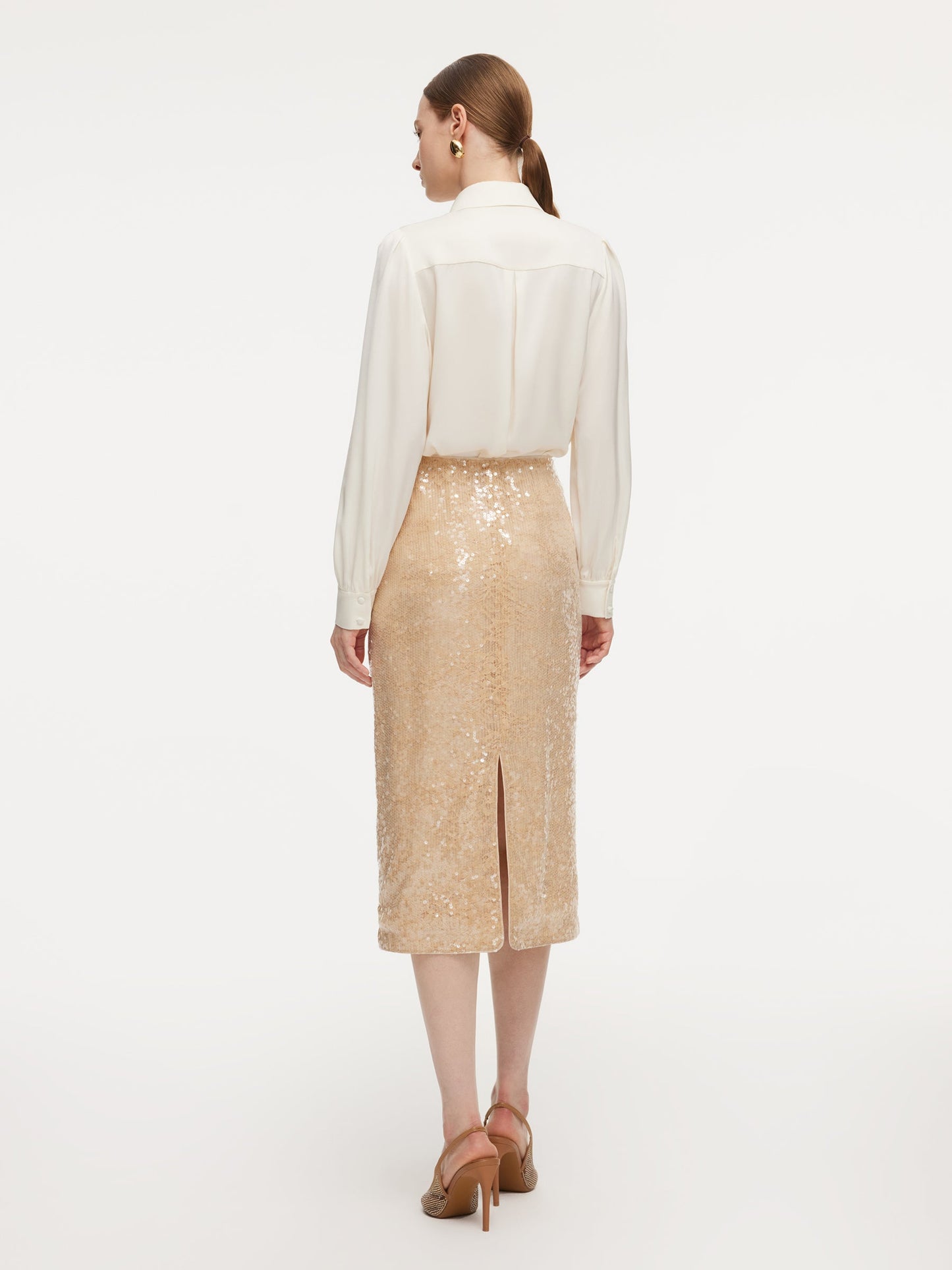 Lace Sequins H-Line Women Skirt