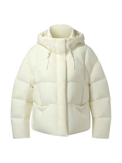 Lightweight Drawstring Hem Hooded Goose Down Jacket