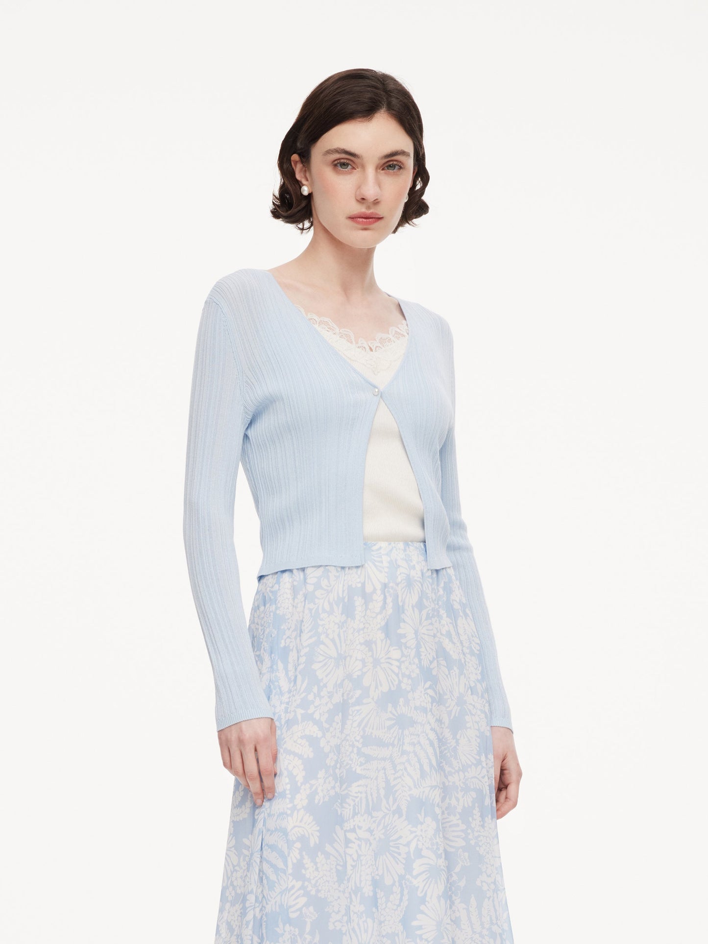 Cotton H-Line Women V-Neck Cardigan