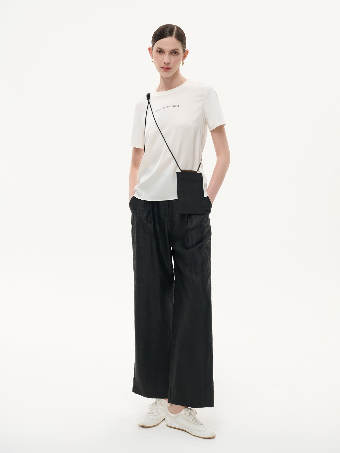 22MM Mulberry Silk Tencel Blend Women Letter Print T-Shirt