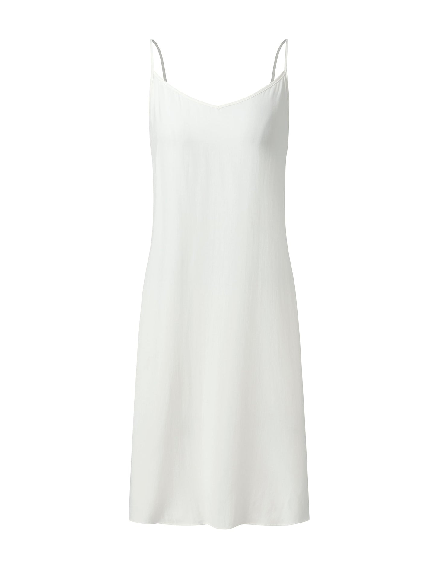 Tencel Blend Ruffle V-Neck Women Mini Dress With Slip Dress
