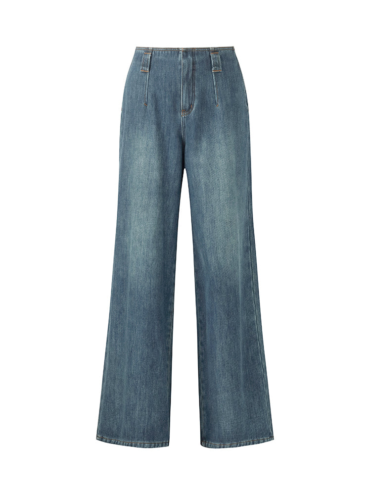 Wide Leg Women Fleece Lined Jeans