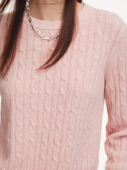 100% Wool Cable Knit Women Sweater