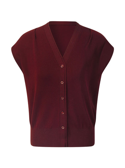 [Preview] Lyocell Blend V-Neck Women Knit Top With Ribbon