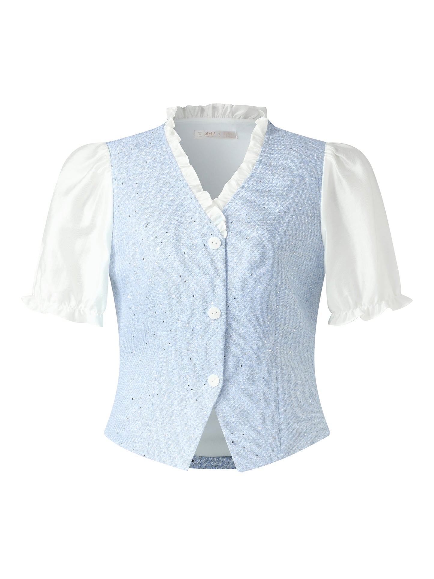 Tweed Sequins Patchwork Crop Jacket And Lyocell Blend Skirt Two-Piece Set