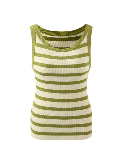 Striped Knitted Women Tank Top