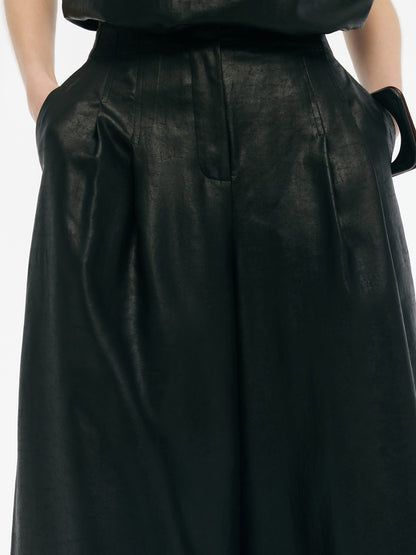 16MM Xiang Yun Silk Women Wide Leg Ankle Length Pants