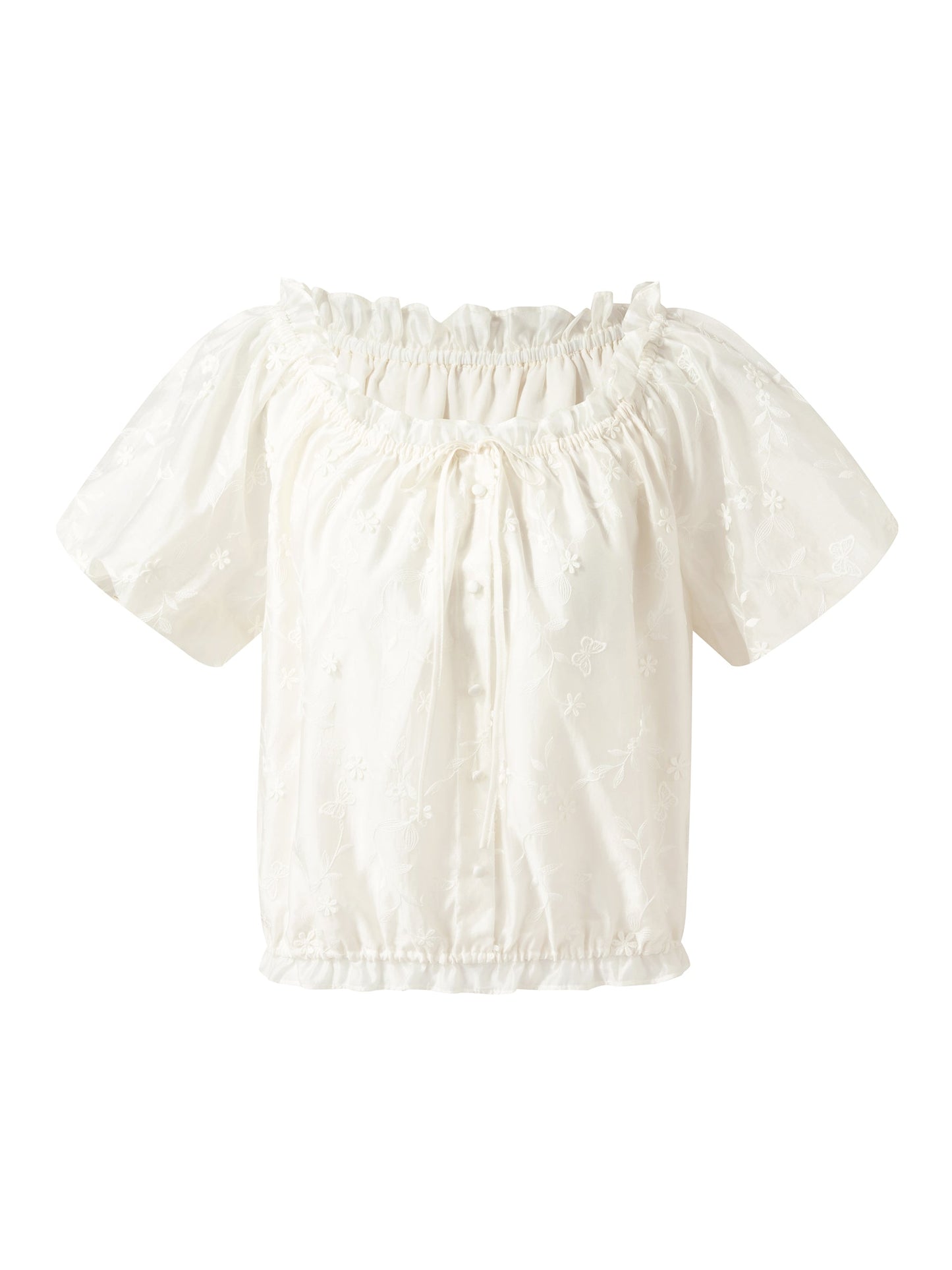 Tencel Blend Embroidered Women Top