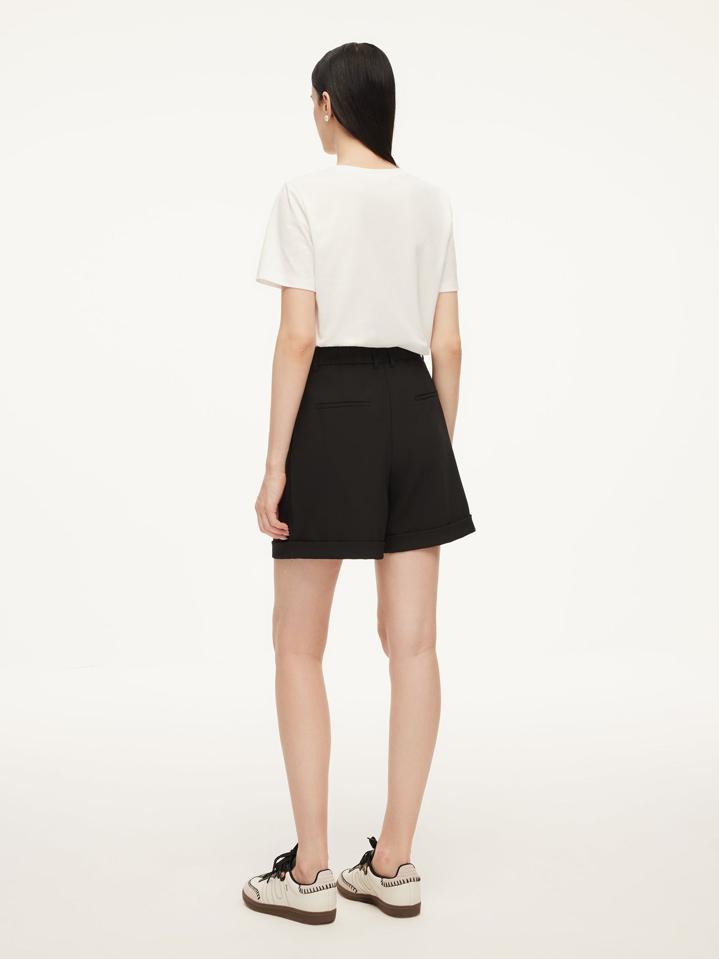 Stretch Adjustable Waist Women A-Line Shorts