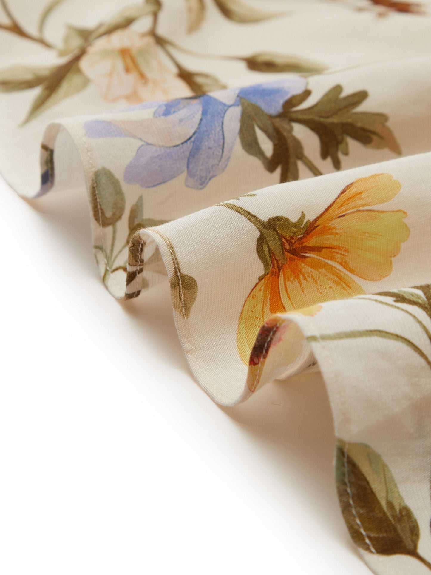 Tencel Blend Floral Print Women A-Line Skirt With Scrunchie